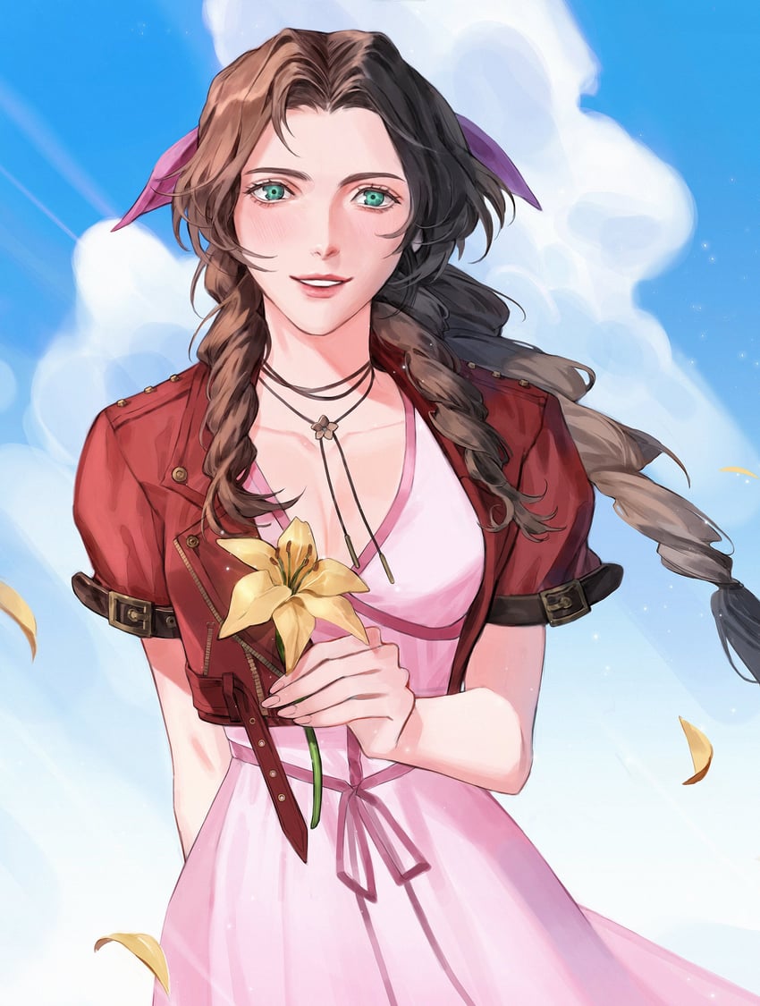 aerith gainsborough (final fantasy and 2 more) drawn by 9yoqkp0sjtyzxoc