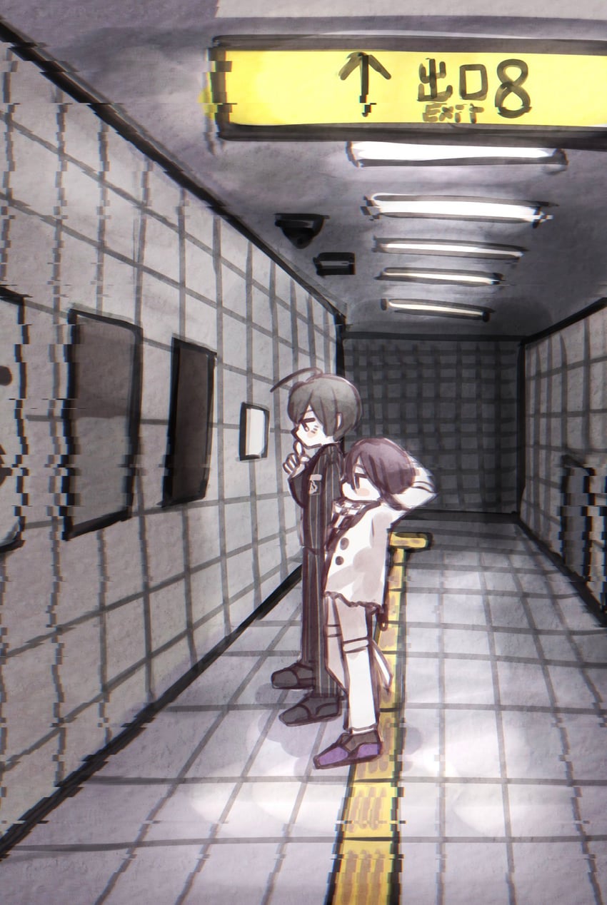 oma kokichi and saihara shuichi (danganronpa and 2 more) drawn by kuro_(q6_oxo)