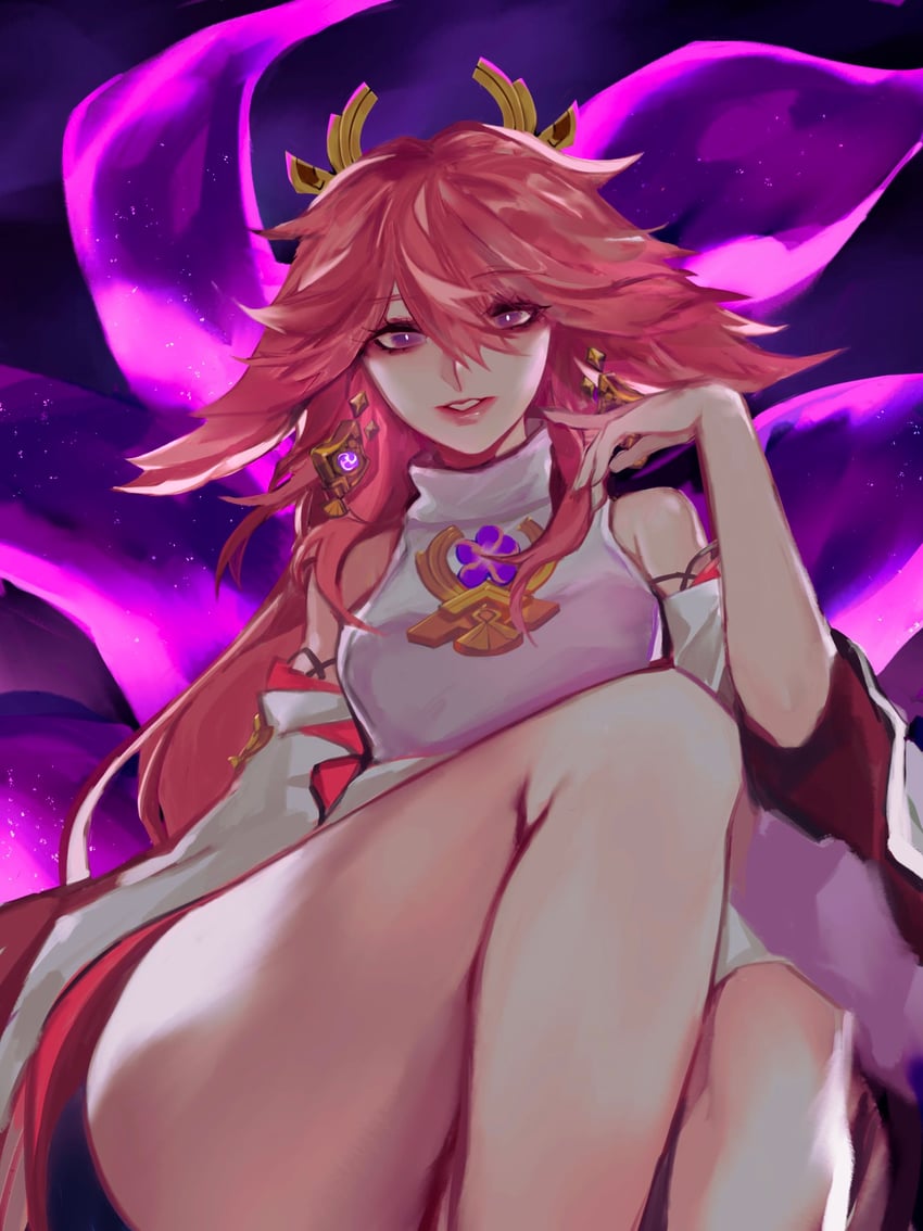 yae miko (genshin impact) drawn by 8h_kt