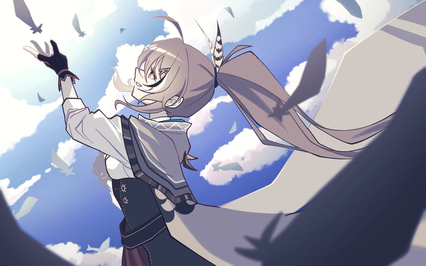 nanashi mumei (hololive and 1 more) drawn by namelessakikaze
