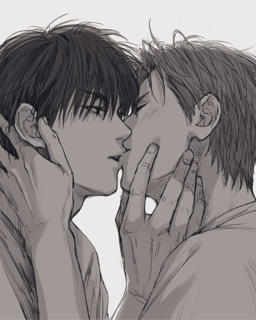 sakuragi hanamichi and rukawa kaede (slam dunk) drawn by marukome0816