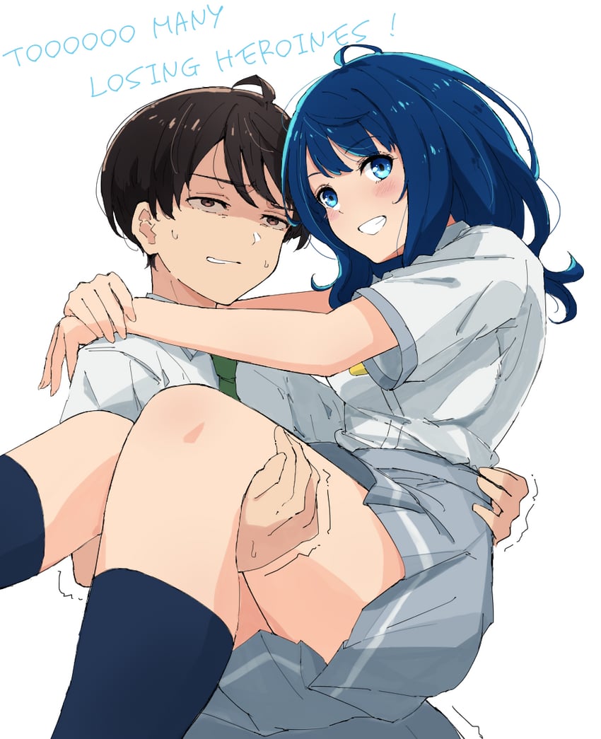 yanami anna and nukumizu kazuhiko (make heroine ga oo sugiru!) drawn by pdbgat