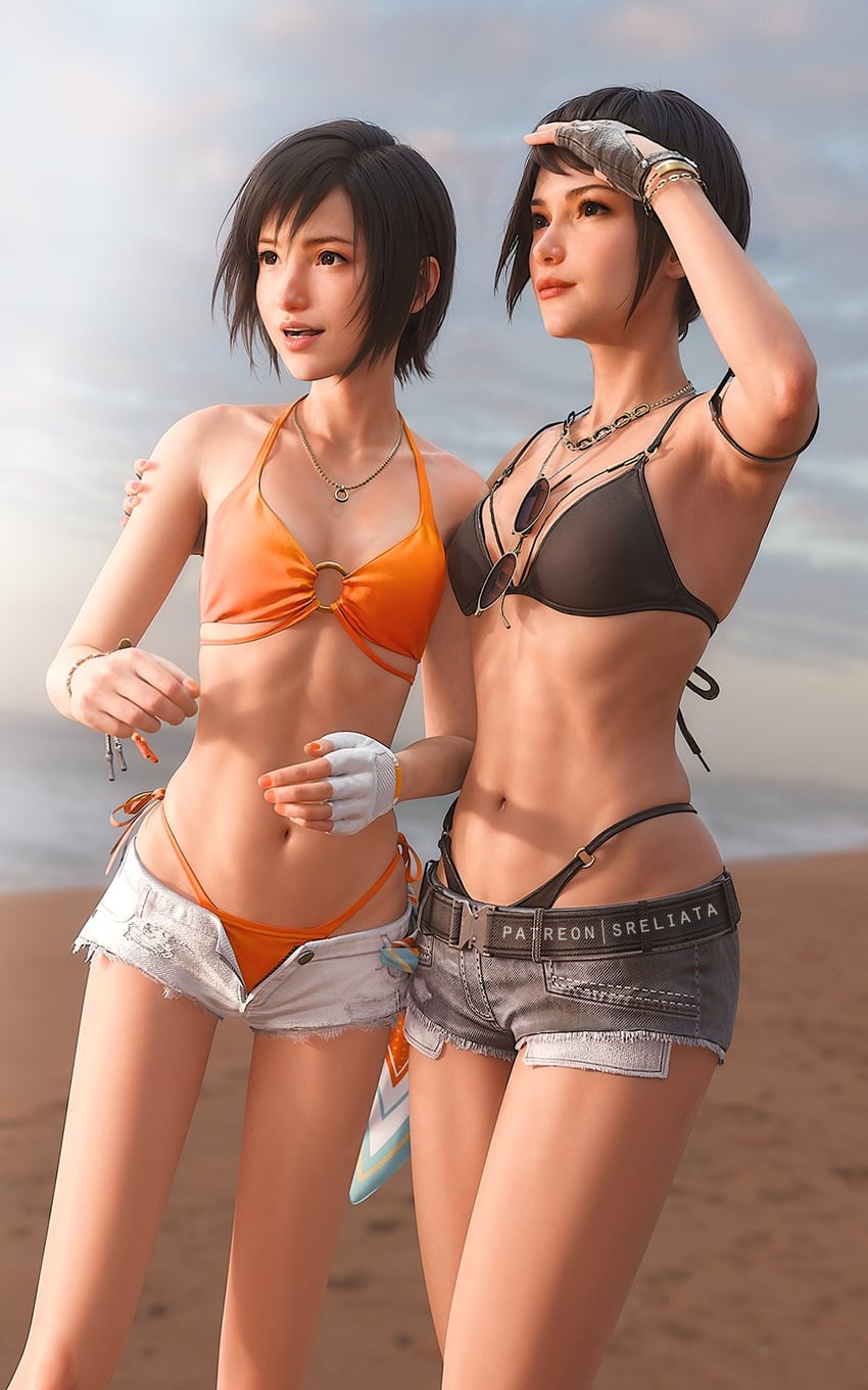 yuffie kisaragi and lucia lin (final fantasy and 3 more) drawn by sreliata