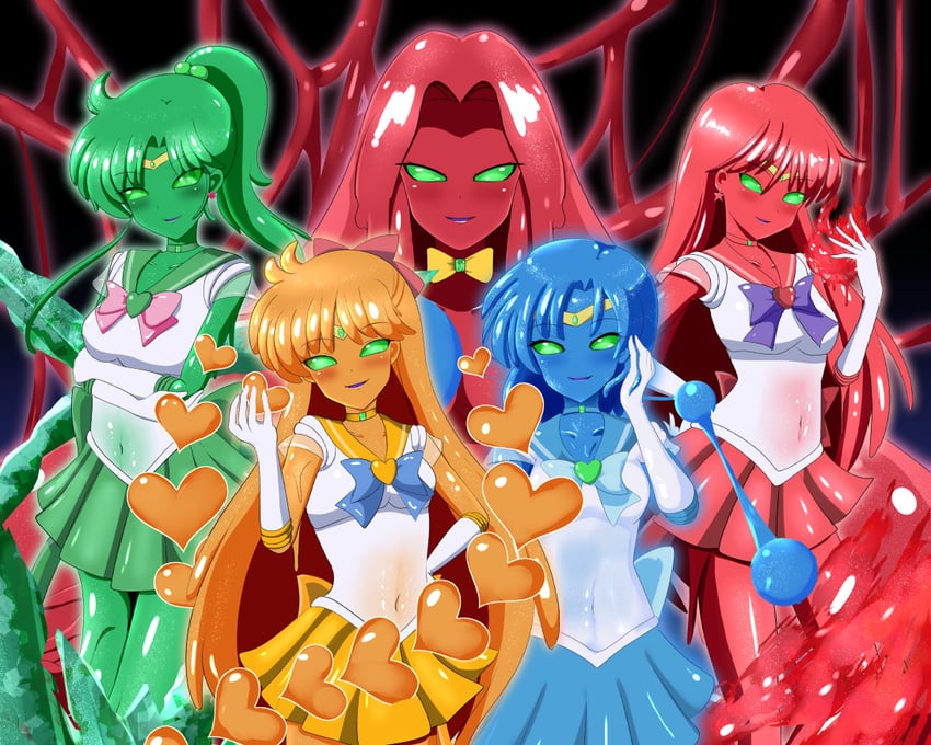 mizuno ami, aino minako, hino rei, kino makoto, sailor mercury, and 4 more (bishoujo senshi sailor moon and 1 more) drawn by rethnick
