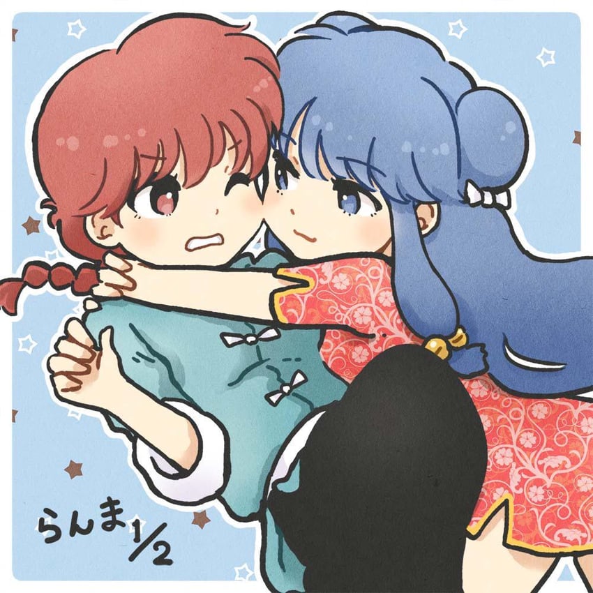 ranma-chan, shampoo, and saotome ranma (ranma 1/2) drawn by enola_(ebanataw)