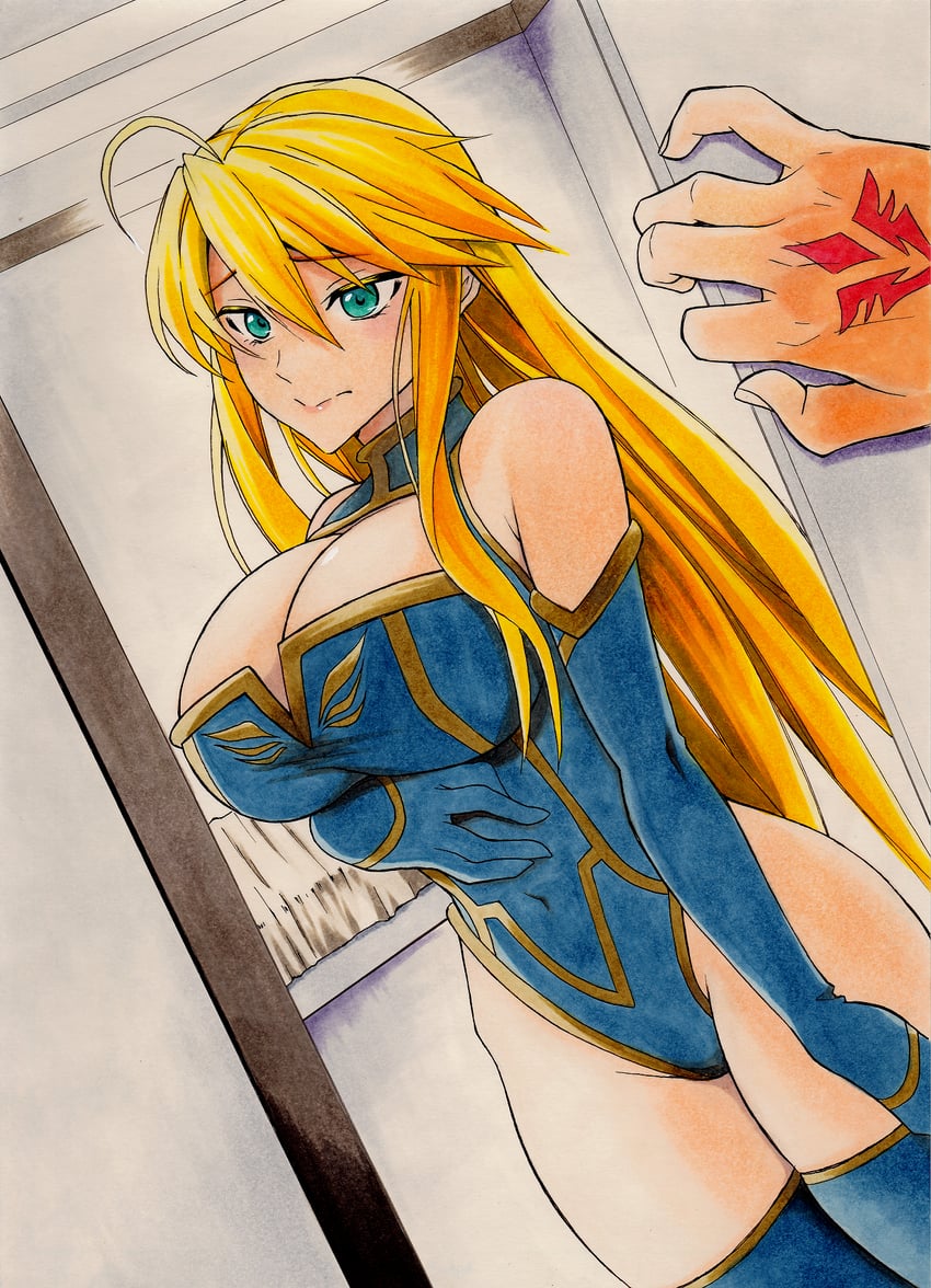 artoria pendragon and fujimaru ritsuka (fate and 1 more) drawn by sai_(lastguren)