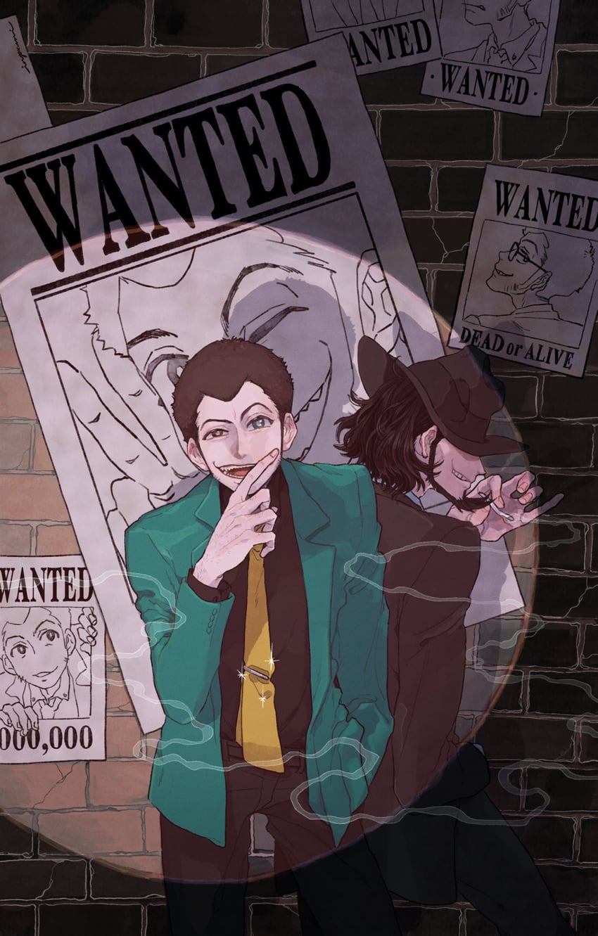 arsene lupin iii and jigen daisuke (lupin iii) drawn by urourooooo