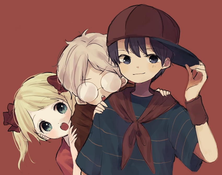 ninten, ana, and lloyd (mother and 1 more) drawn by kohori