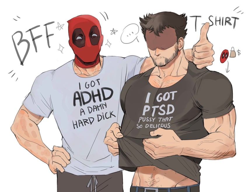 wolverine and deadpool (marvel and 4 more) drawn by stvdm