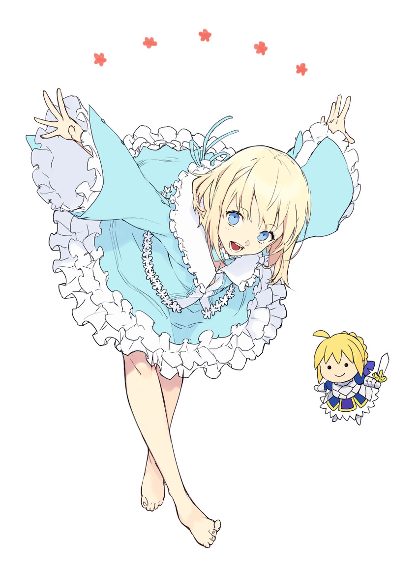 artoria pendragon, saber, and sajou manaka (fate and 3 more) drawn by nakahara_(mu_tation)