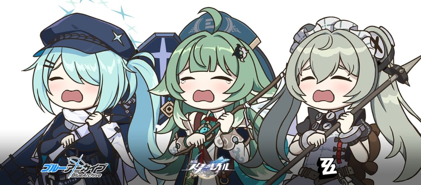hiyori, corin wickes, and huohuo (blue archive and 4 more) drawn by zundaghost