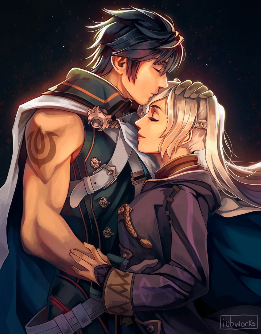 female robin and chrom (fire emblem and 1 more) drawn by iubworks