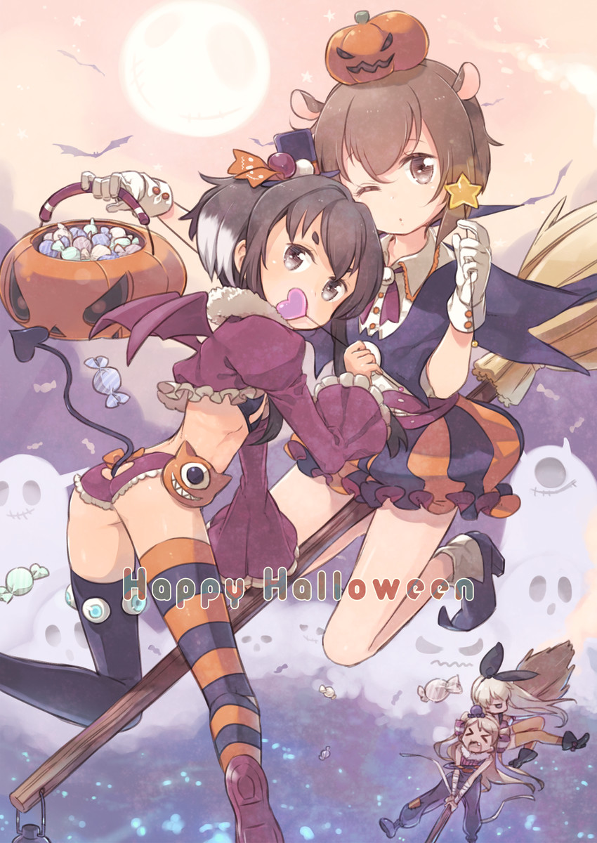 shimakaze, amatsukaze, yukikaze, and tokitsukaze (kantai collection) drawn by amana_(pocketkey)