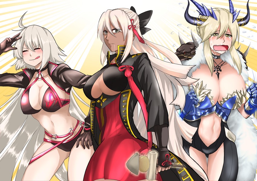 artoria pendragon, jeanne d'arc alter, okita souji, and okita souji alter (fate and 1 more) drawn by choujiroo