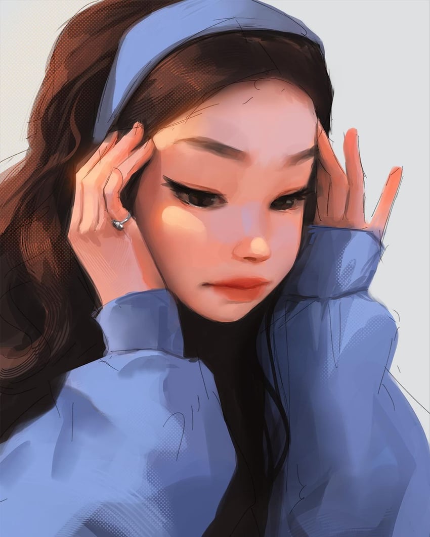 jennie (real life and 1 more) drawn by sam_yang