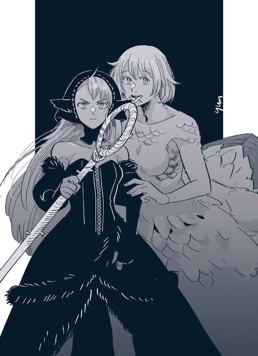marcille donato and falin touden (dungeon meshi) drawn by nishimura