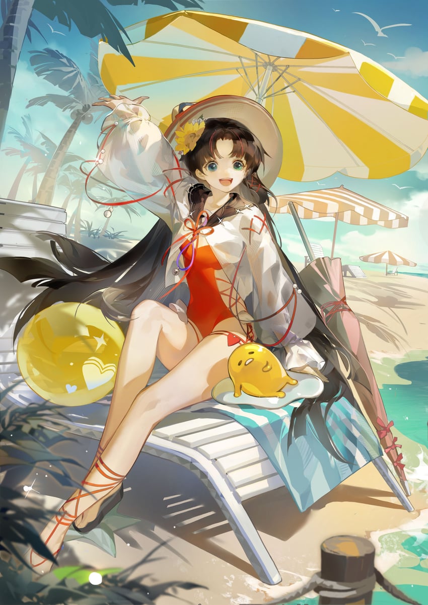 gudetama and enmusubi no kami (sanrio and 1 more) drawn by ruoganzhao