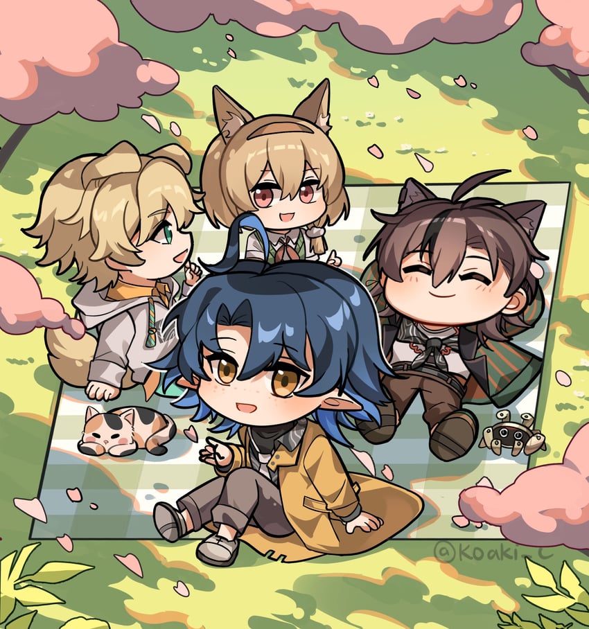 tequila, lumen, beanstalk, domesticated metal crab, stainless, and 1 more (arknights) drawn by chana_tuya_(ohmycrystal)