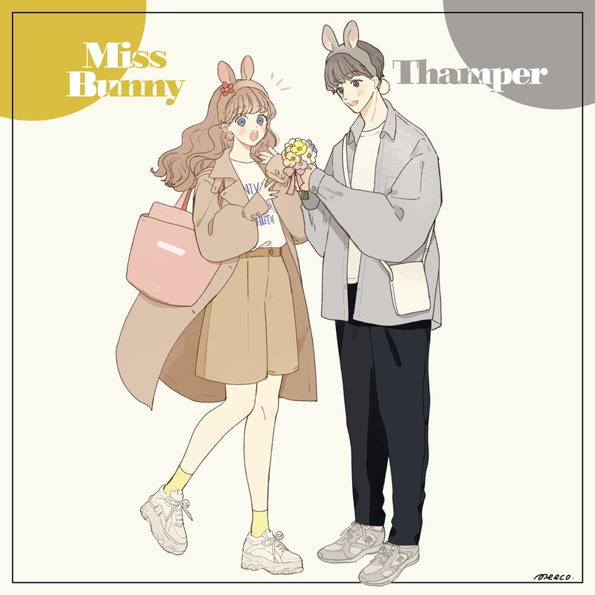 thumper and miss bunny (original and 1 more) drawn by meecosme