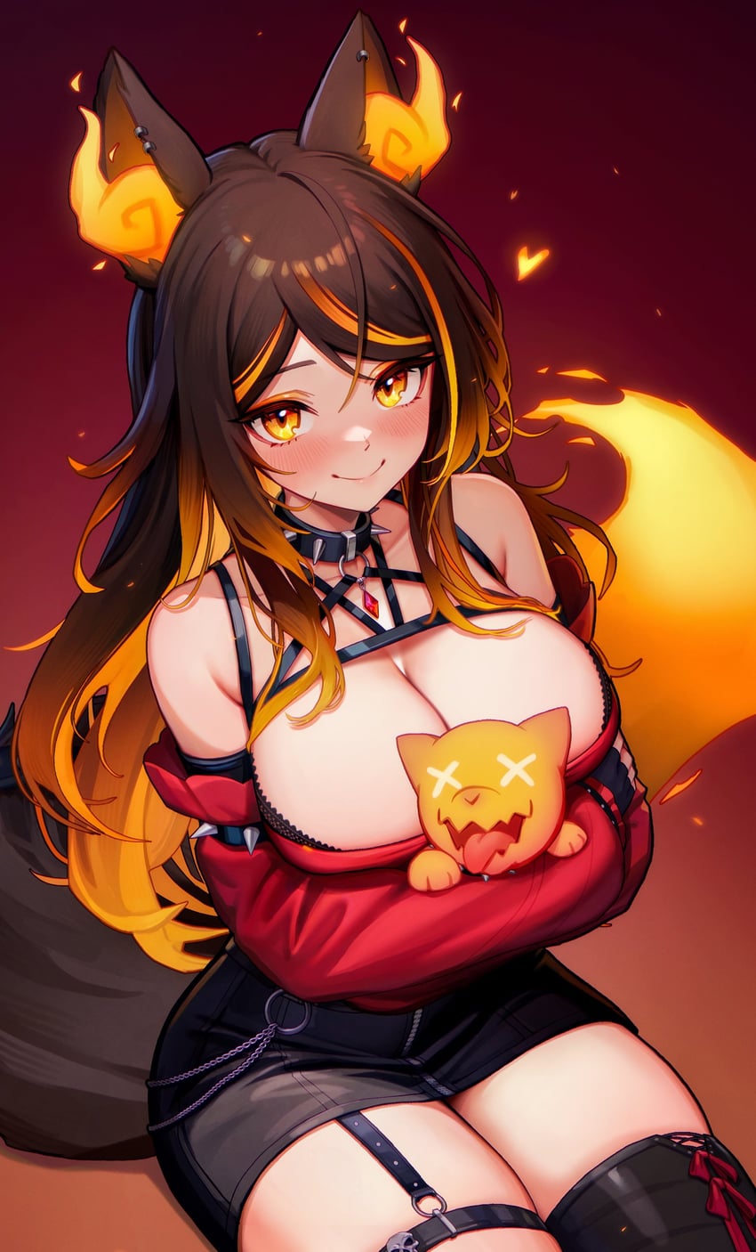 sinder and pyro pup (indie virtual youtuber) drawn by clickdraws