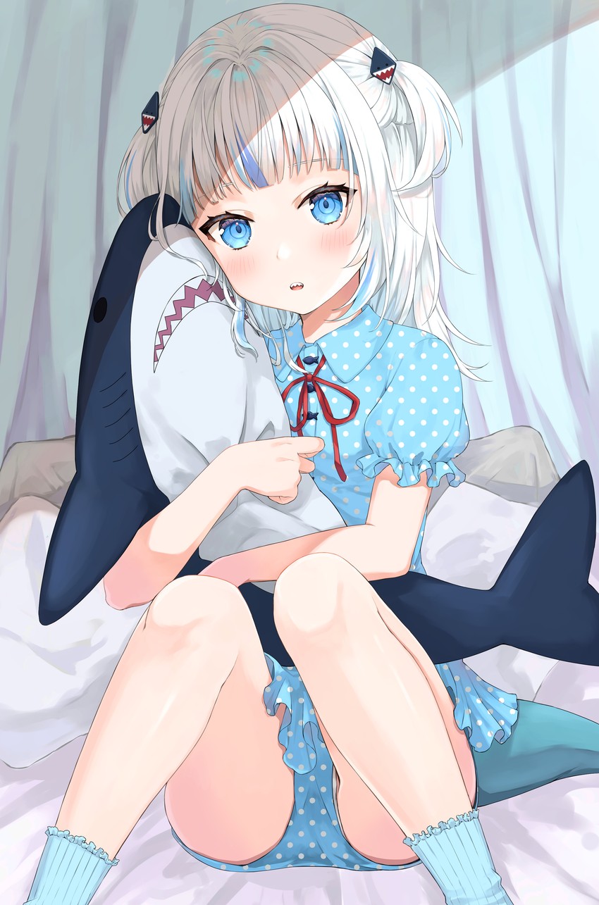 gawr gura (hololive and 1 more) drawn by kananotte