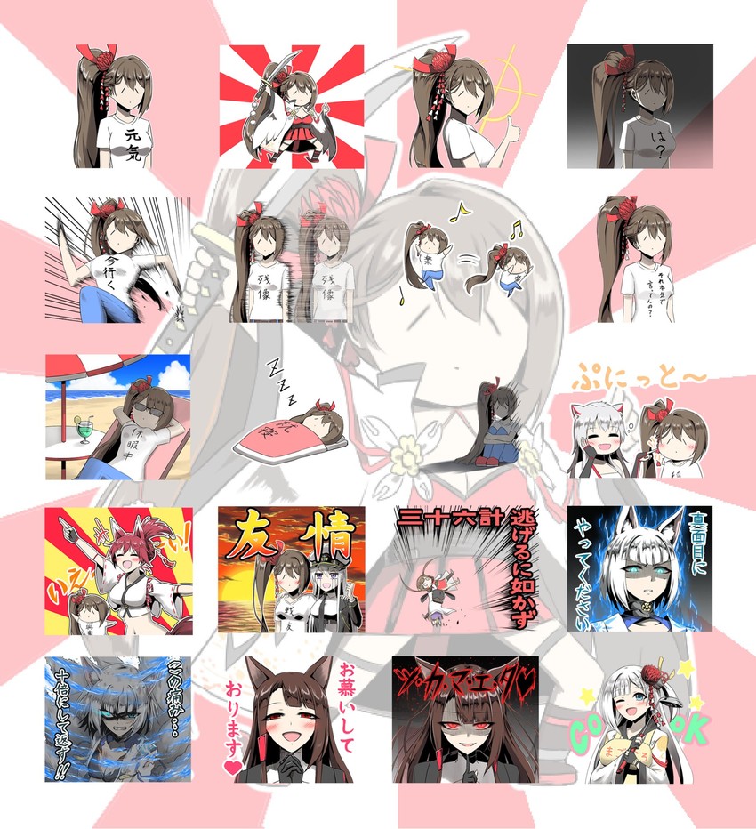 kaga, enterprise, akagi, shoukaku, zuikaku, and 4 more (azur lane) drawn by parka_(summersketch)