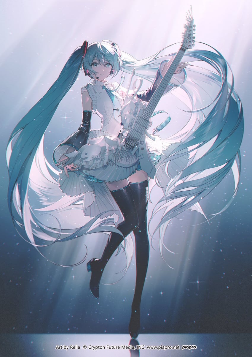 hatsune miku (vocaloid and 1 more) drawn by rella