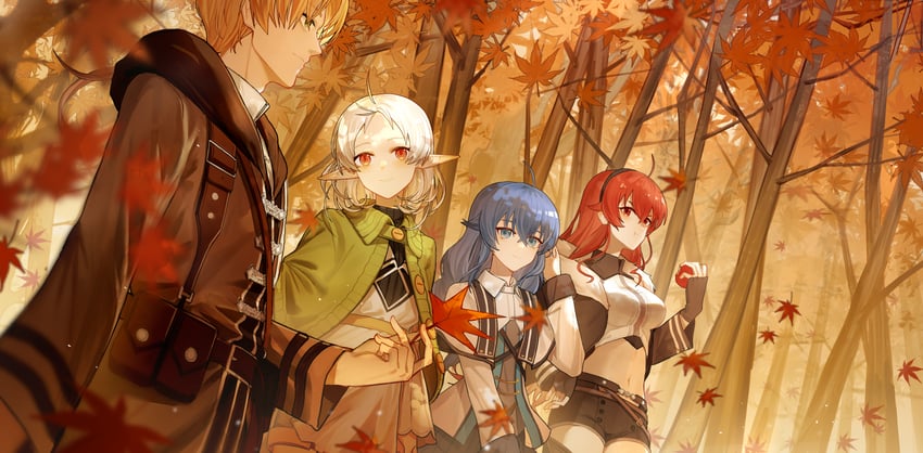 roxy migurdia, eris greyrat, sylphiette, and rudeus greyrat (mushoku tensei) drawn by yisjhui