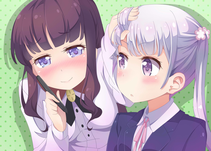 suzukaze aoba and takimoto hifumi (new game!) drawn by kukie-nyan
