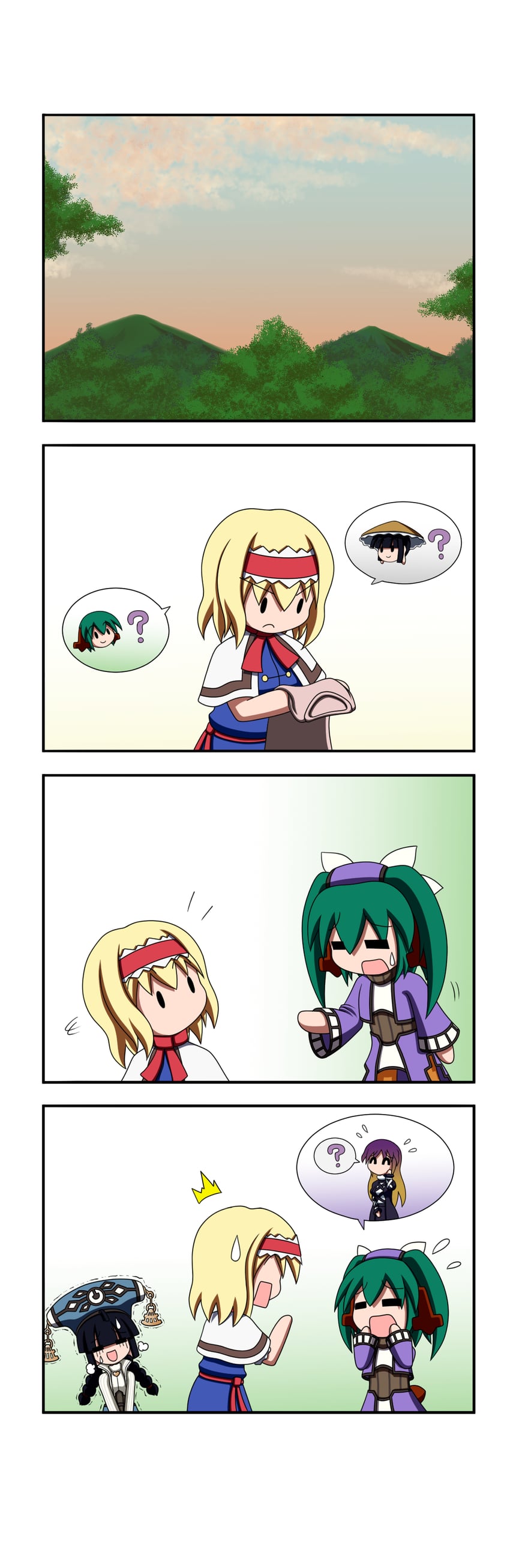 alice margatroid, hijiri byakuren, kasodani kyouko, yatadera narumi, mint, and 1 more (touhou and 1 more) drawn by rakugaki-biyori