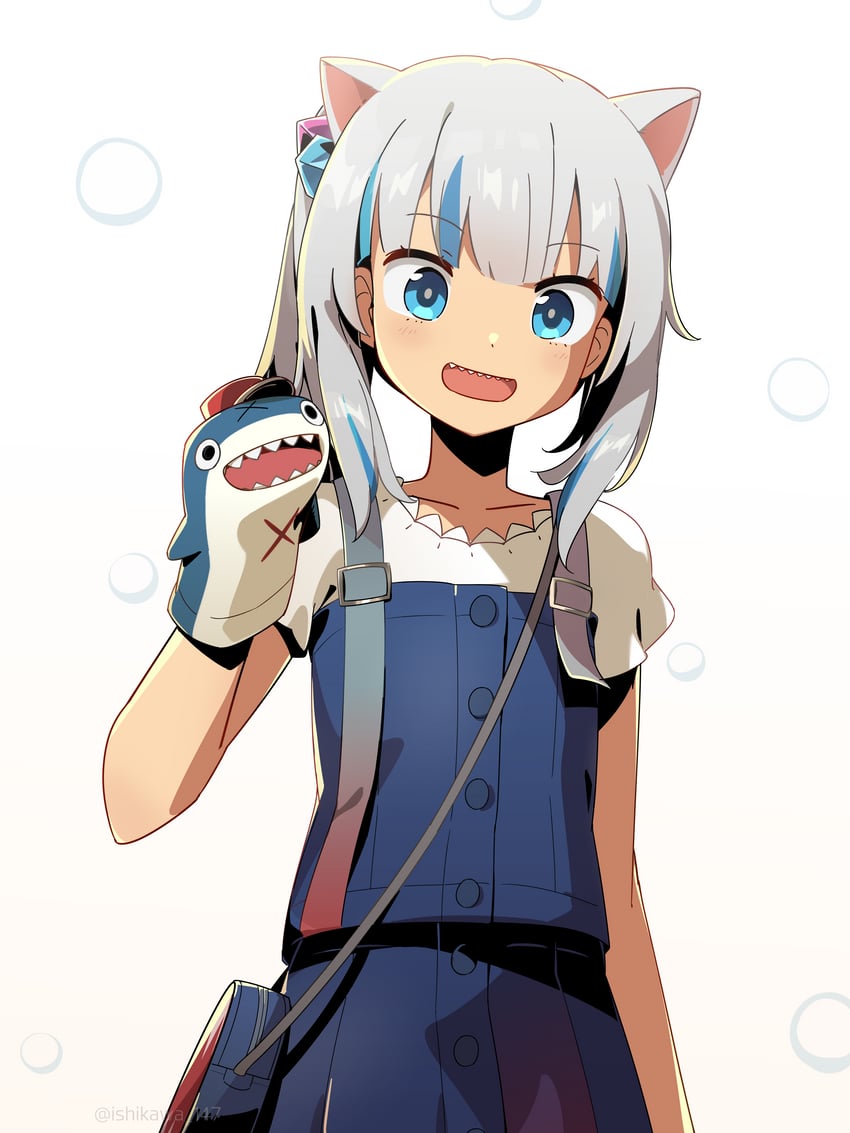 gawr gura and bloop (hololive and 1 more) drawn by ishikawa_147