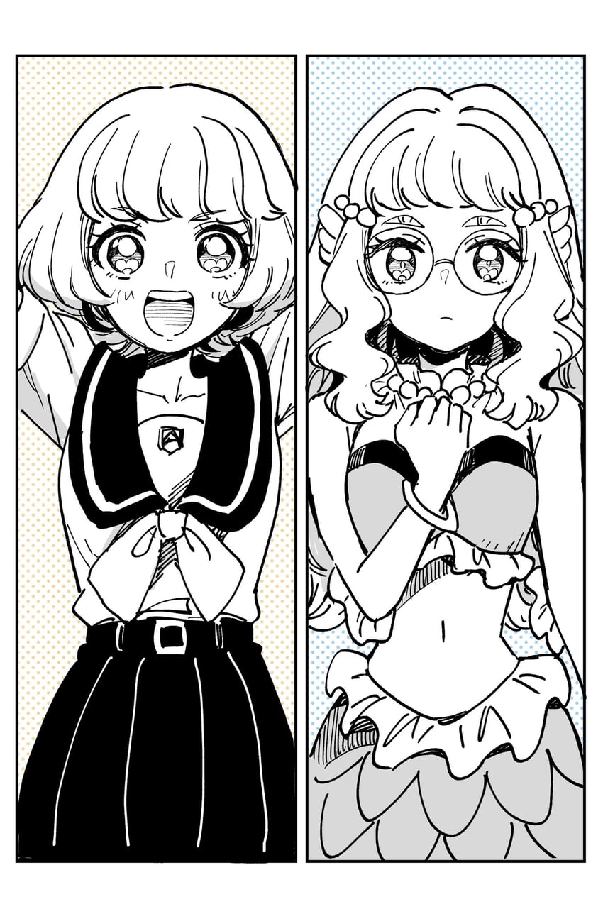 laura la mer and ichinose minori (precure and 1 more) drawn by sharumon