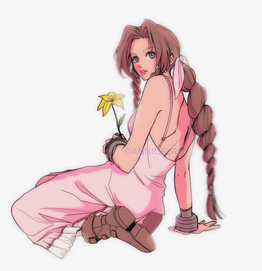 aerith gainsborough (final fantasy and 1 more) drawn by annicelric
