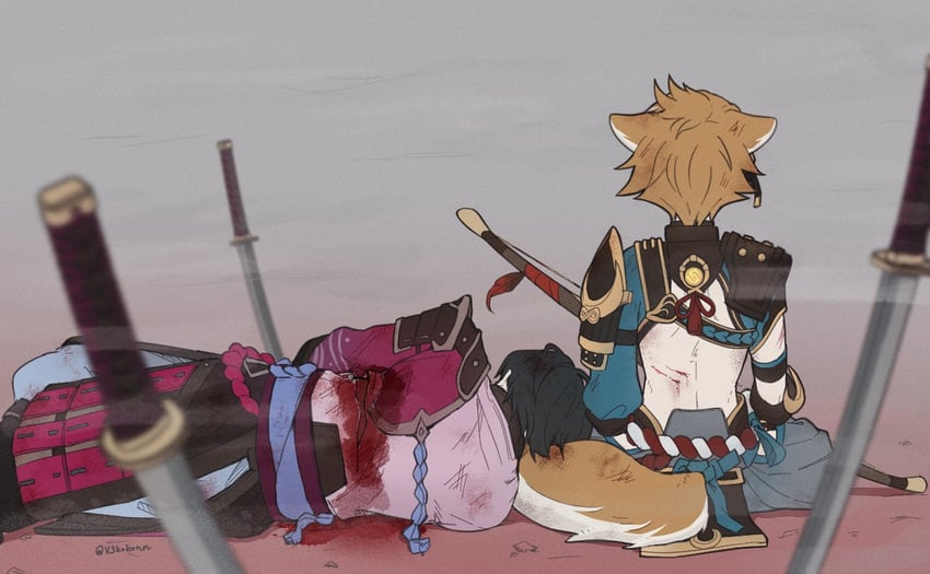 gorou and sangonomiya resistance (genshin impact) drawn by kitsunebi_v3kokonn