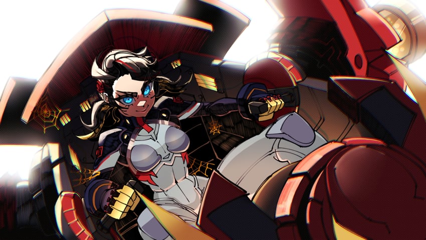 peni parker and sp//dr (marvel and 3 more) drawn by king_meg_art