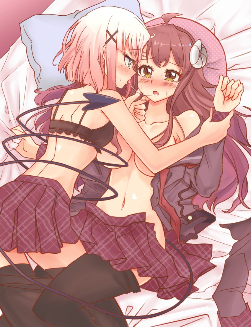 yoshida yuuko and chiyoda momo (machikado mazoku) drawn by sai_koro