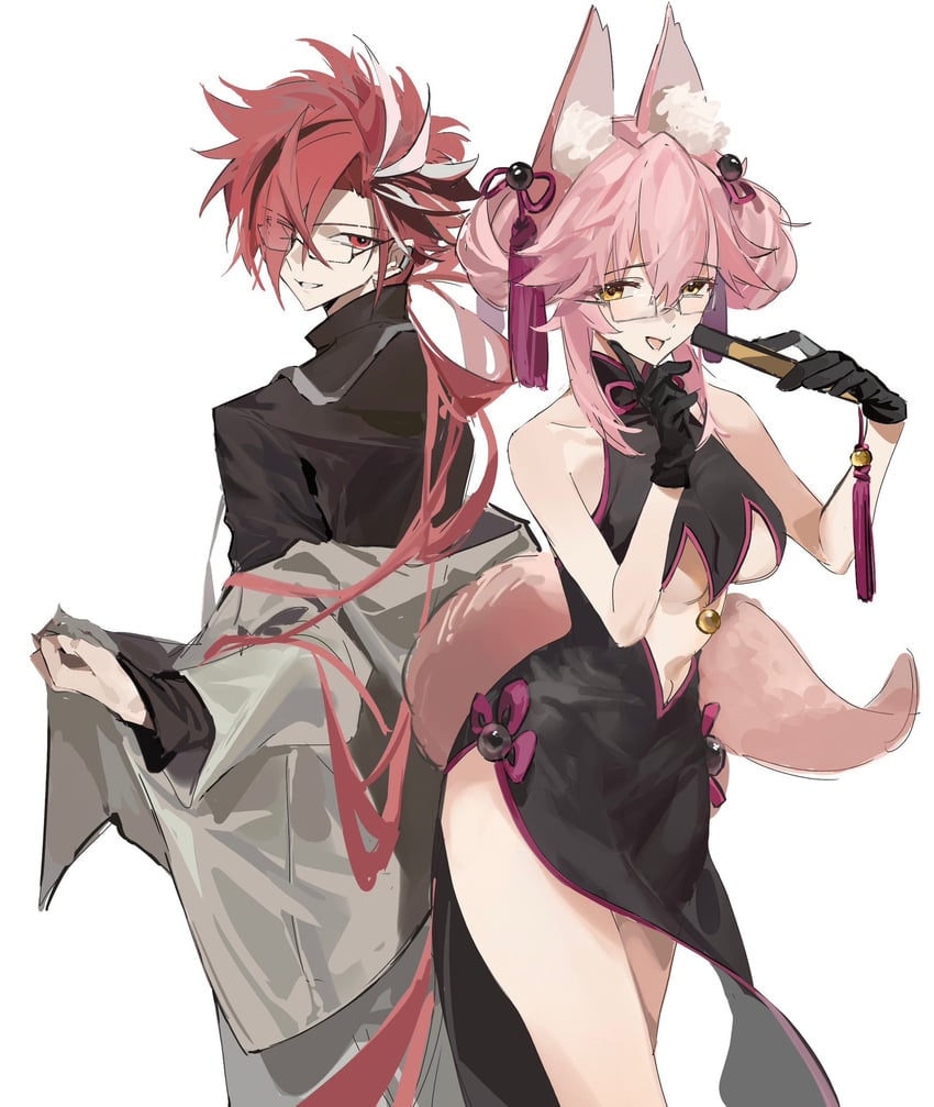 tamamo, takasugi shinsaku, and koyanskaya (fate and 1 more) drawn by muki_(muki_kunxd)