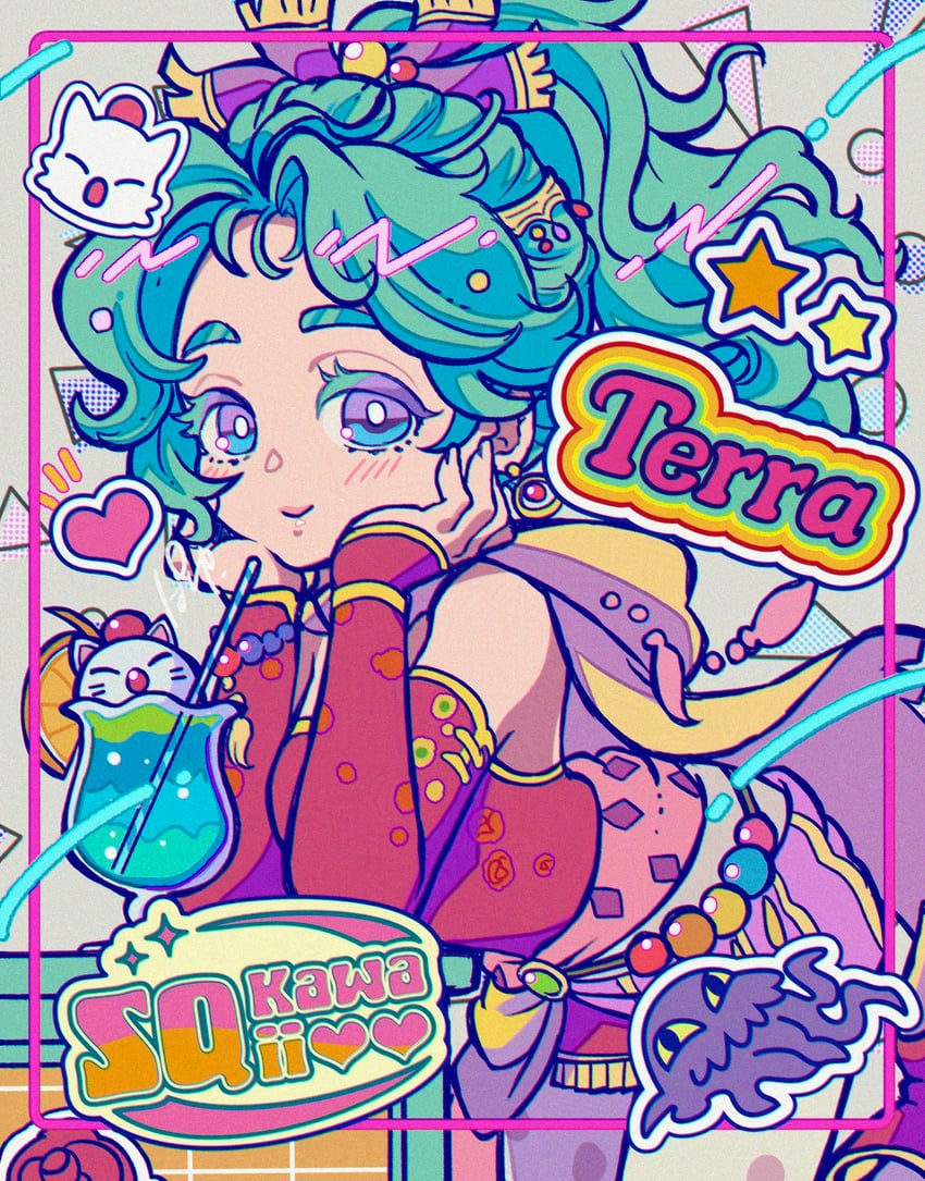 terra branford, moogle, and ultros (final fantasy and 1 more) drawn by payu_(pyms11)