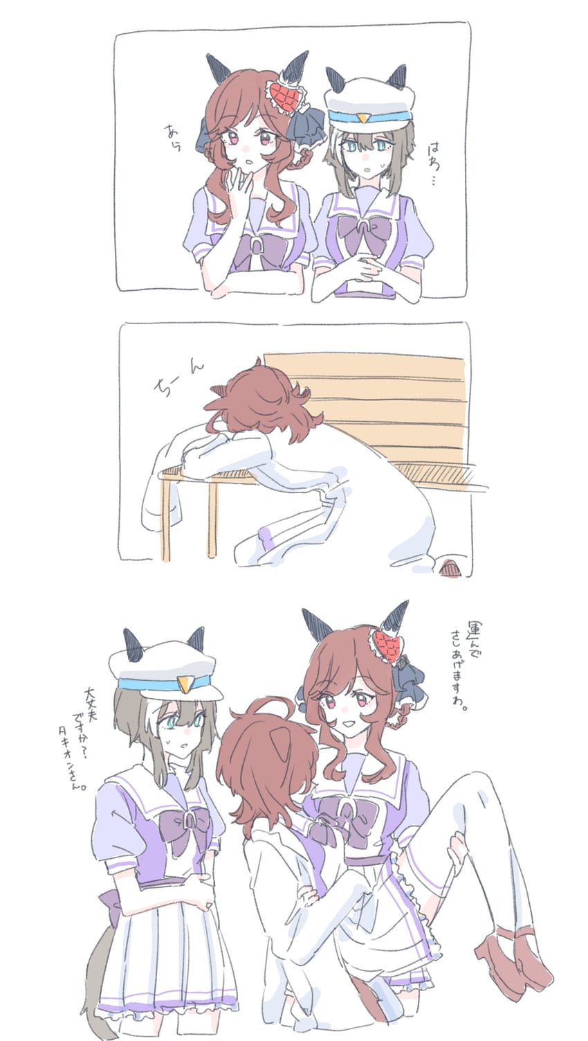 agnes tachyon, cheval grand, and gentildonna (umamusume) drawn by seila_rei