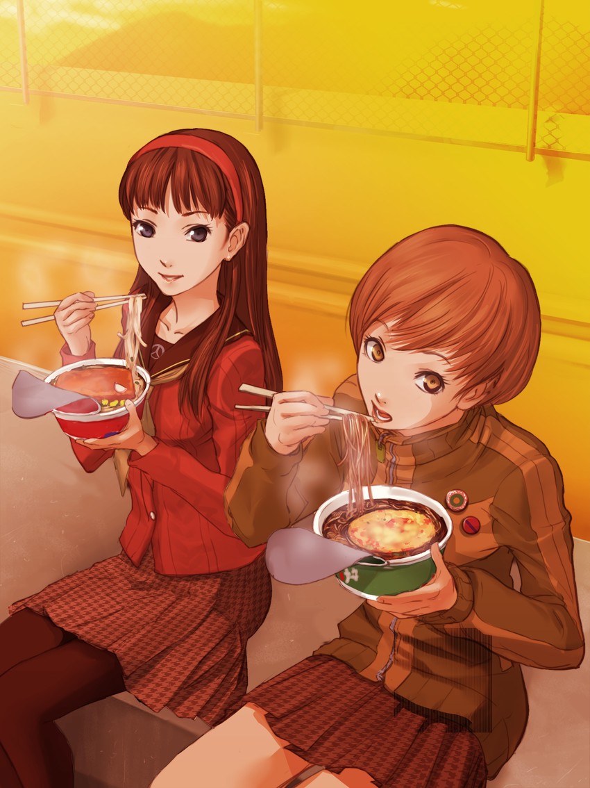 satonaka chie and amagi yukiko (persona and 1 more) drawn by nucca_dzuke