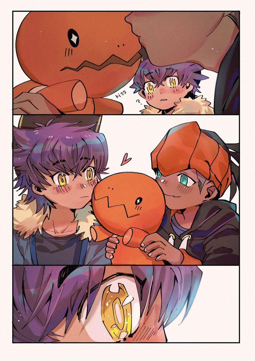 leon, raihan, and trapinch (pokemon and 1 more) drawn by chiyo_(miichiyochin)