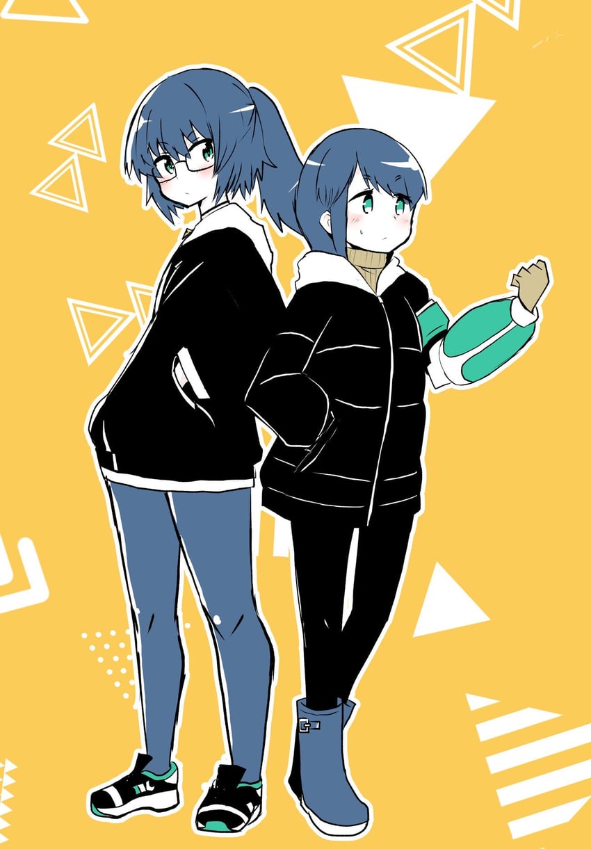 shima rin and itokura neo (yurucamp and 1 more) drawn by hys-d