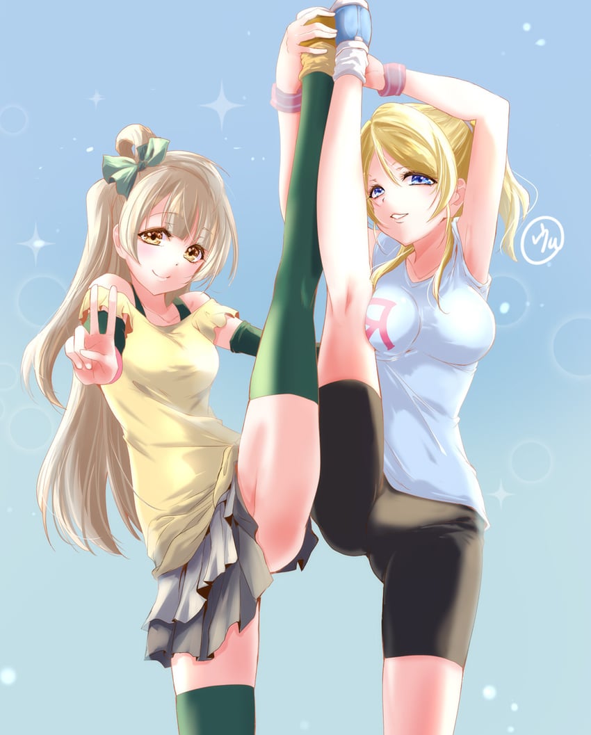 ayase eli and minami kotori (love live! and 1 more) drawn by urutsu_sahari