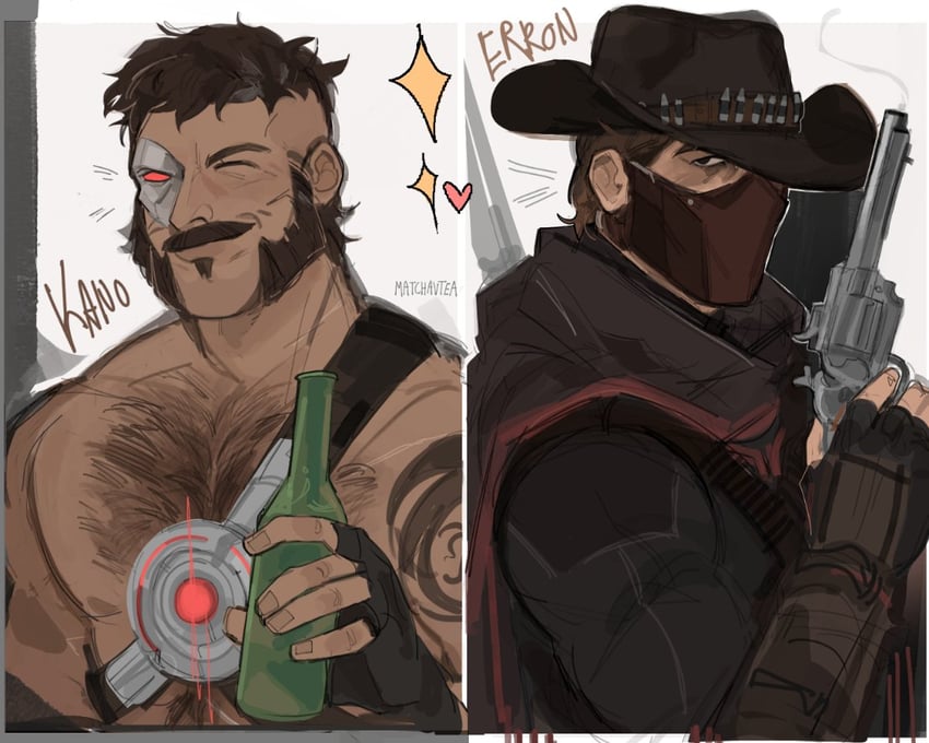 kano and erron black (mortal kombat and 1 more) drawn by ven_(matchavtea)