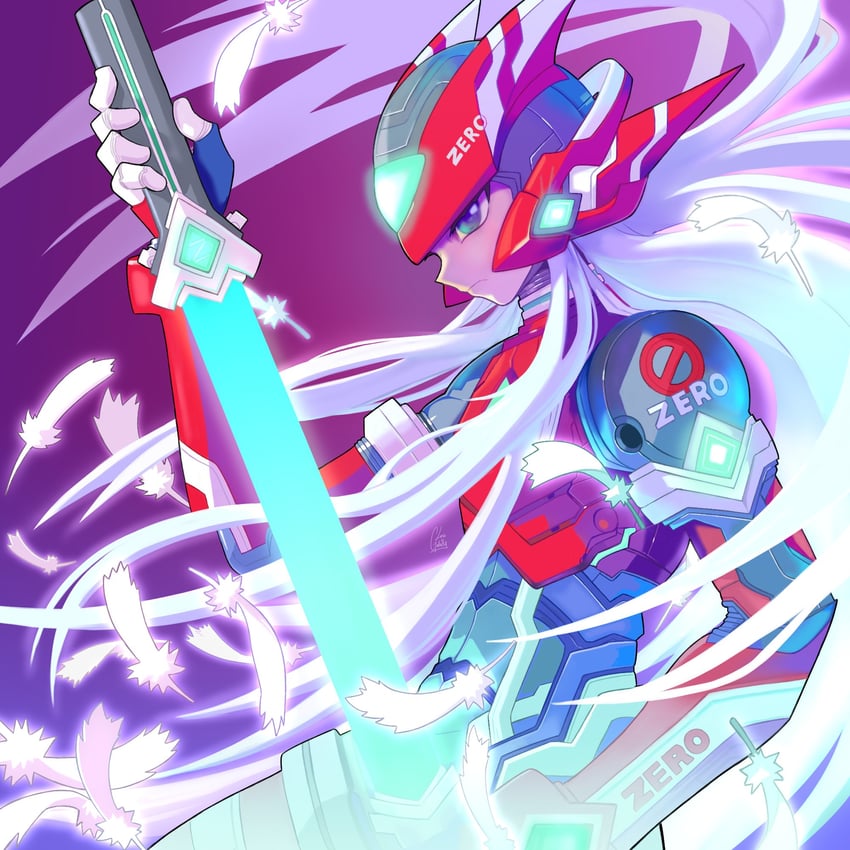 zero and zero(z) (mega man and 1 more) drawn by lessgalaxy