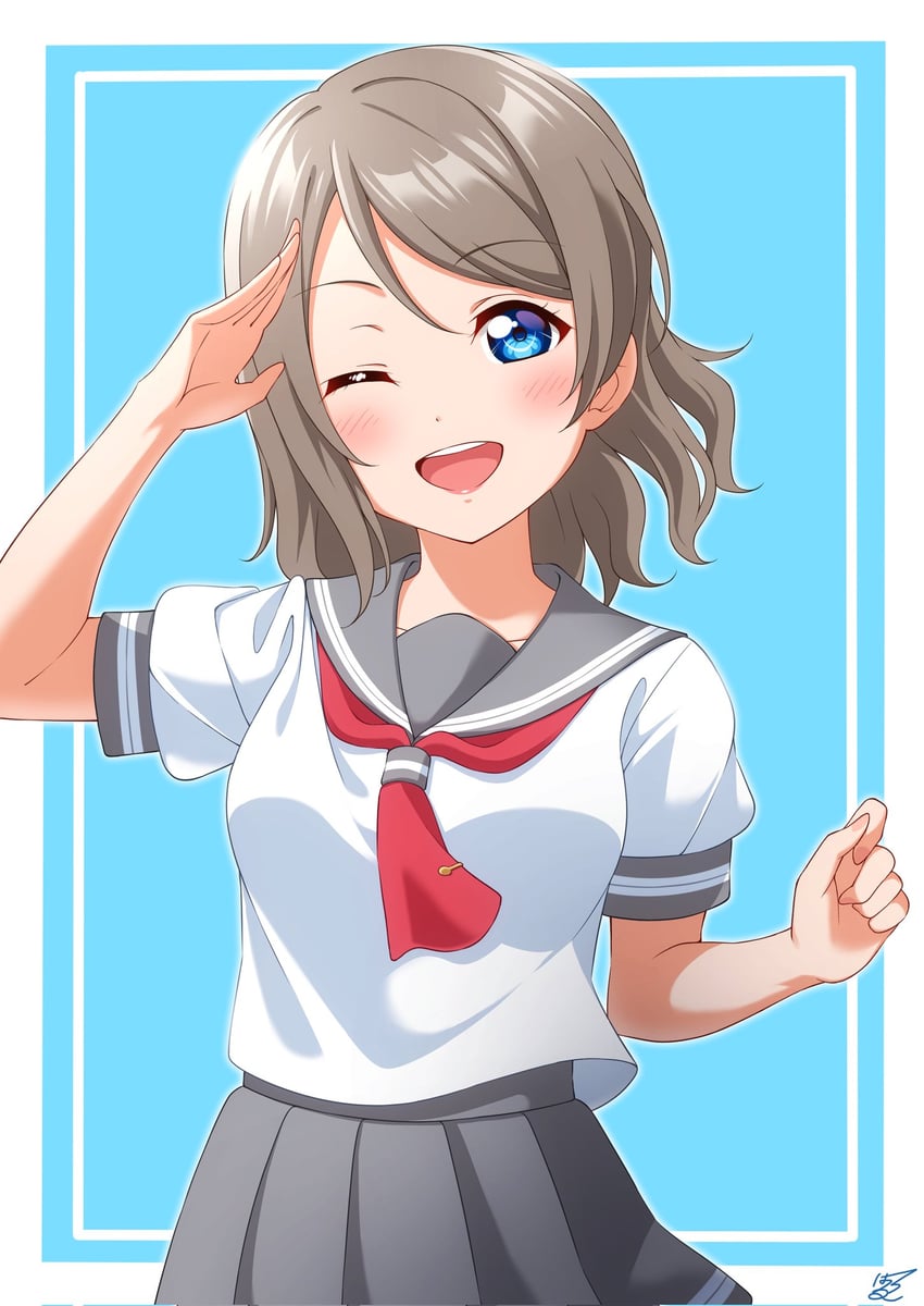 watanabe you (love live! and 1 more) drawn by haruharo_(haruharo_7315)