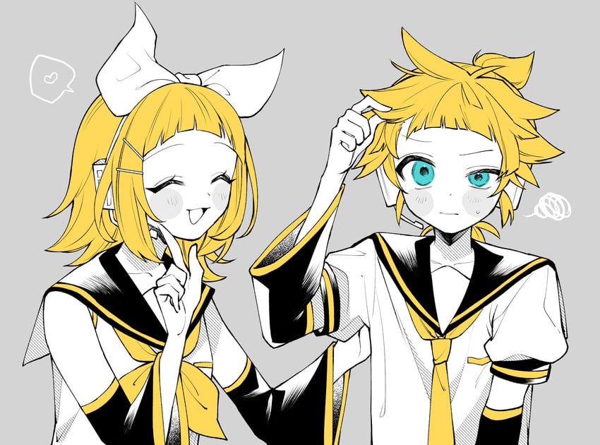 kagamine rin and kagamine len (vocaloid) drawn by igarashi_(morimorienoki)