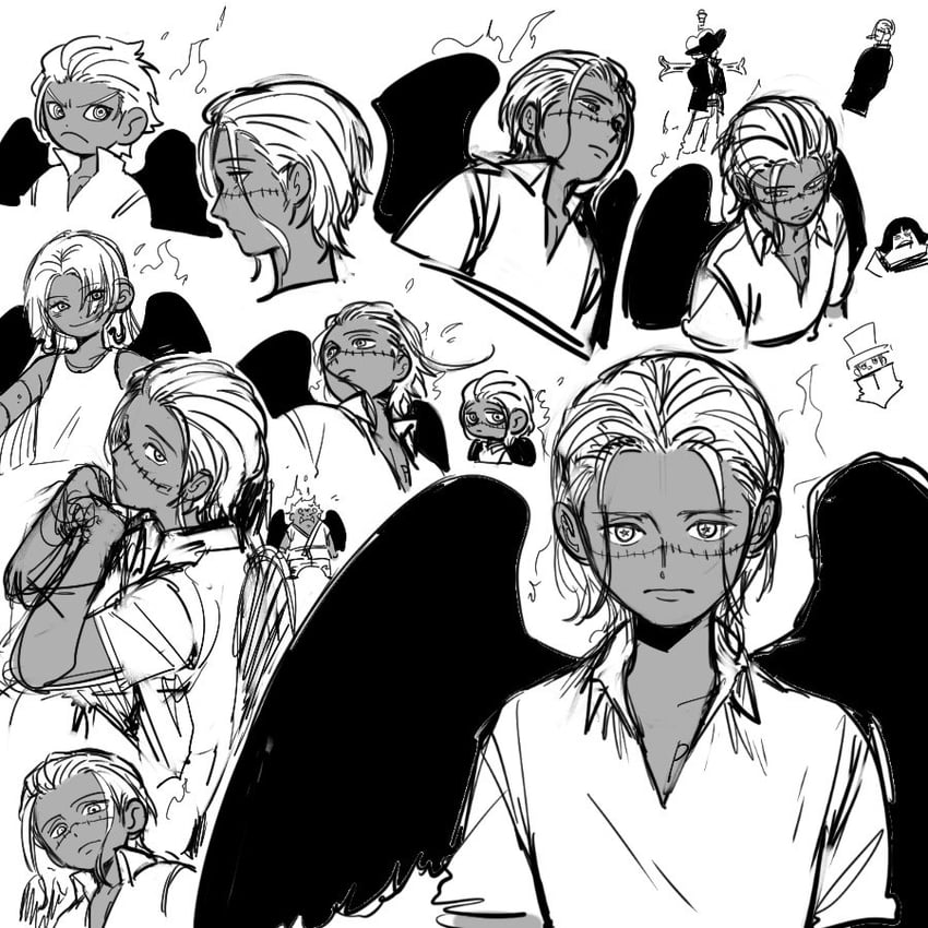 dracule mihawk, s-snake, kaku, s-hawk, sentoumaru, and 2 more (one piece) drawn by han_lan