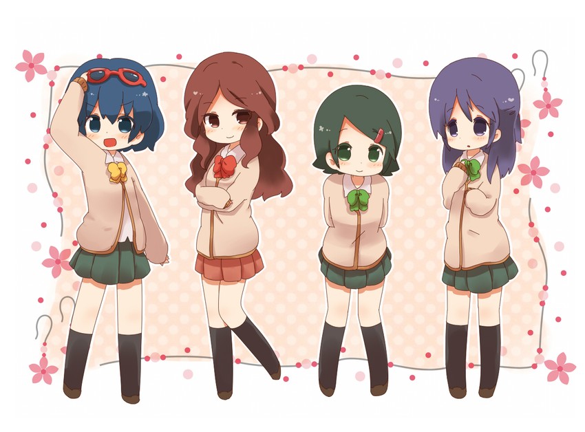 otonashi haruna, raimon natsumi, kudou fuyuka, and kino aki (inazuma eleven) drawn by kofa_(ikyurima)
