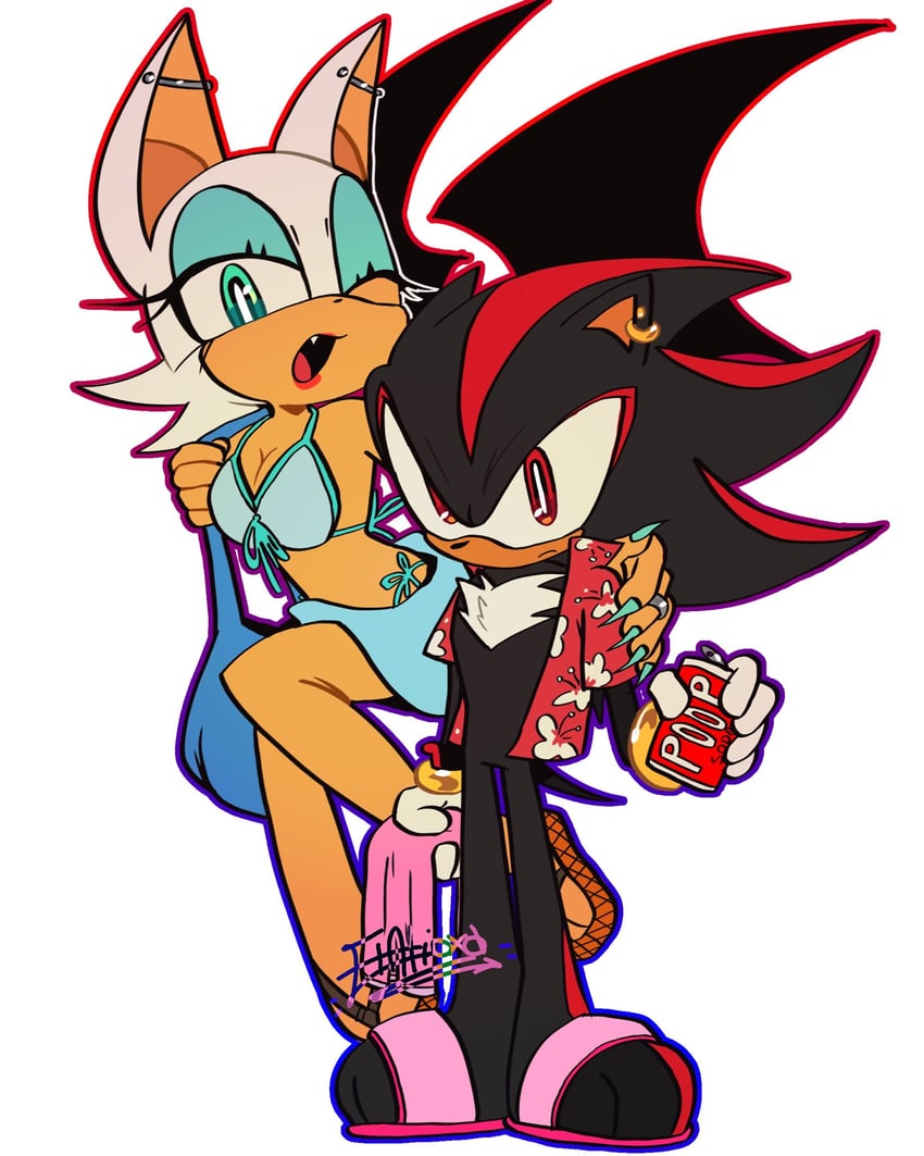 shadow the hedgehog and rouge the bat (sonic and 1 more) drawn by gatioxd